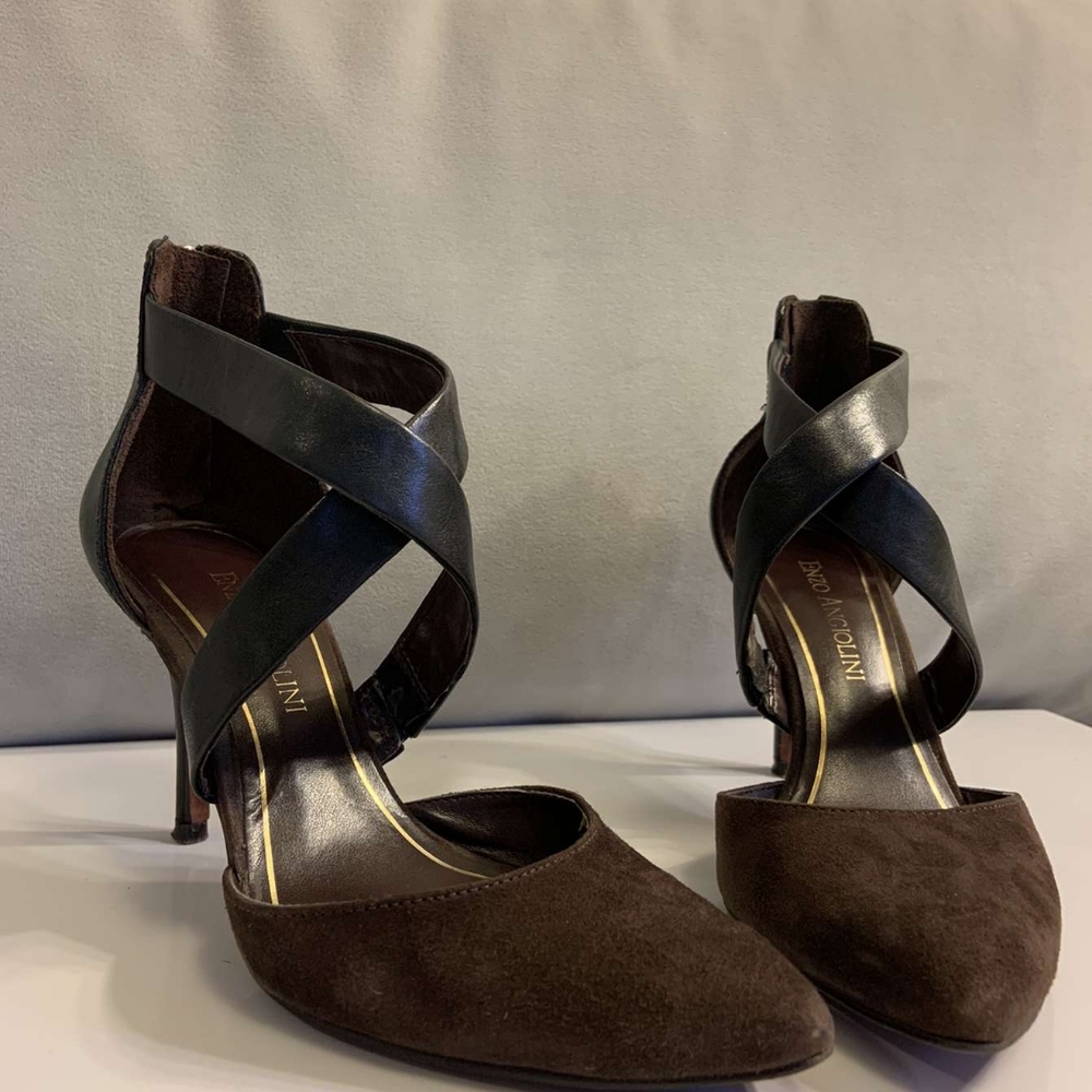 Black and brown heels